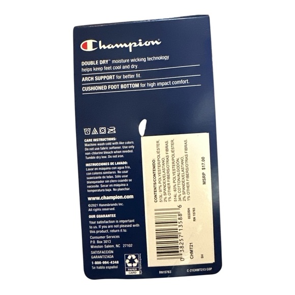 Champion Men’s Crew Socks 3-Pack – Tie Dye, White & Gray, Size 6-12, NWT - Picture 4 of 6